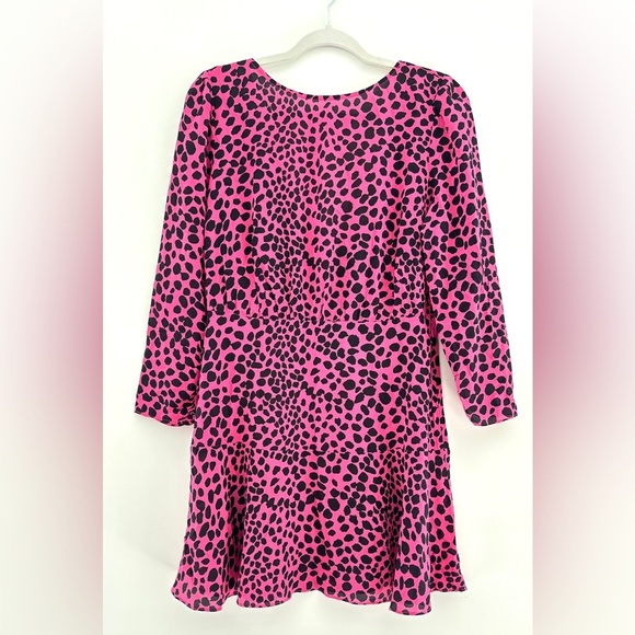 Rixo Kyla Dress Size Medium Silk Leopard Print Pink Cocktail Dress Mini - Picture 3 of 13